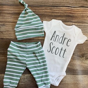 sage green newborn outfit