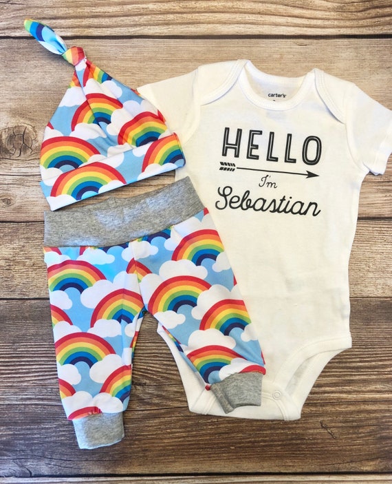 Rainbow Baby Name Outfit Rainbow Baby Gift Rainbow Baby Etsy