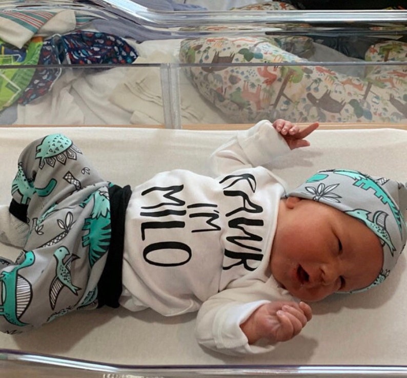Rawr I'm Baby Dinosaur Coming Home Outfit Newborn Boy Etsy