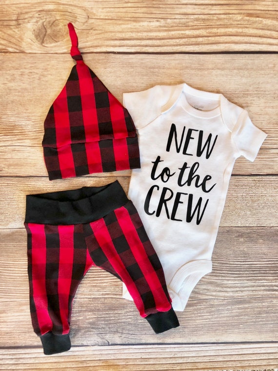 buffalo plaid newborn outfit