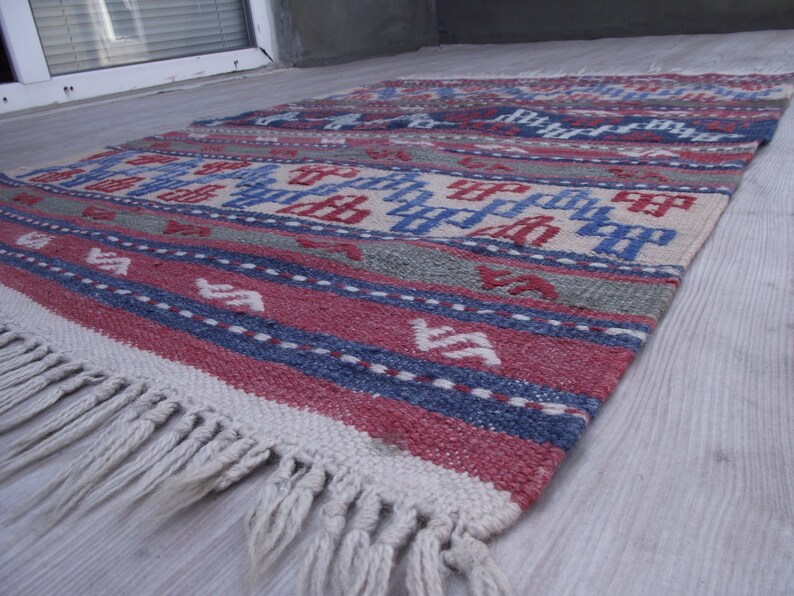 Boho Flach Gewebte Wolle Kelim T U00fcrkische Bunten Kelim 3 X 4
