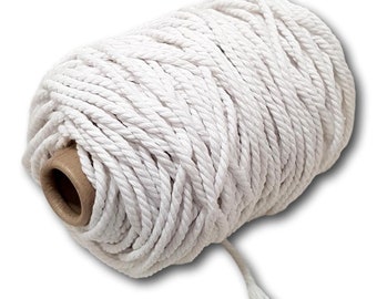 Cotton Rope Sash Cord Twine Natural Braided Cord 3sizes Cotton Craft Rope String