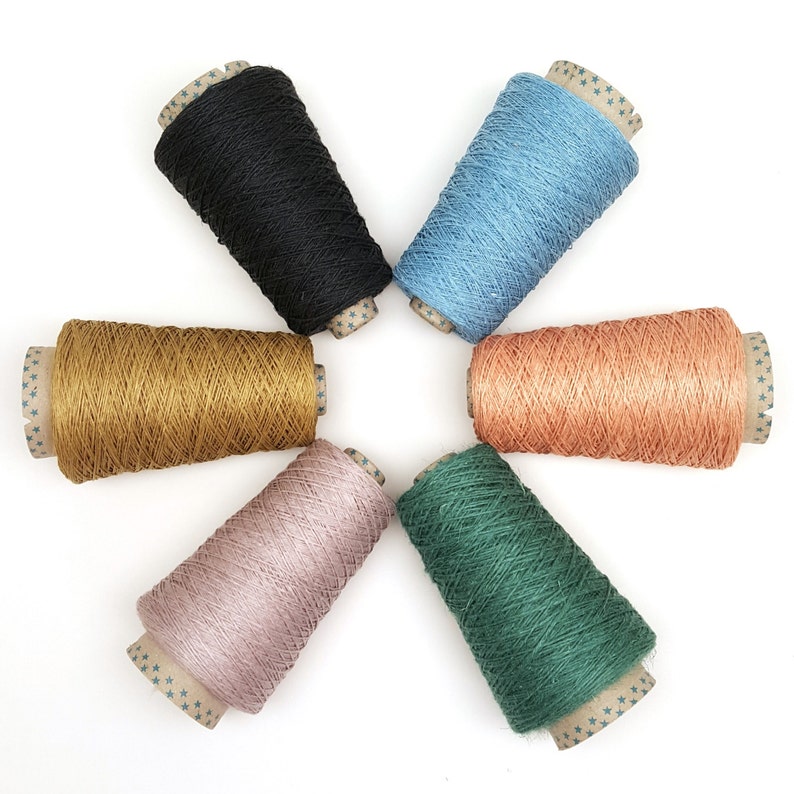 Pure Linen Weaving Yarn Strong Smooth 100 Linen Thread Dyed Etsy