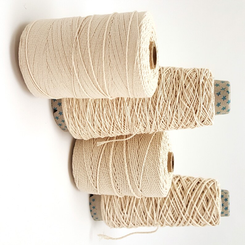 Very Strong Pure Cotton Yarn Smooth Pure Cotton Cord Undyed Etsy