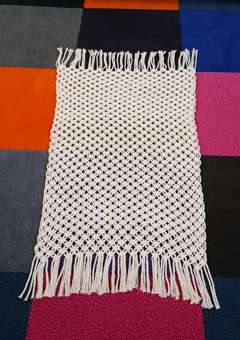 DIY Macrame Kit for Easy Bath Mat or Rug Cotton Rope Macrame Etsy