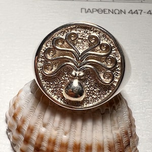 Octopus Signet ring Sterling silver Ancient Greek coin jewelry