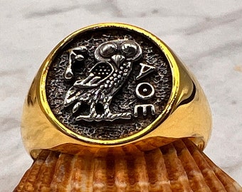 Stunning Silver and Gold Athena Ring-ancient Coin Replica - Etsy