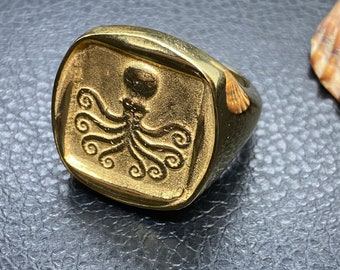 octopus signet ring