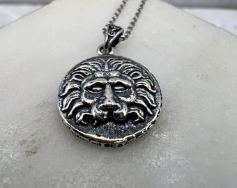 Lion of Samos Greek Coin Pendant – Sterling Silver Handmade Ancient Mythology Jewelry