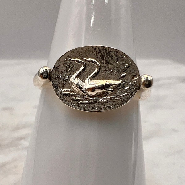 Minoischen Signiert Ring Antiken griechischen Schmuck aus 925er Silber die Gänse
