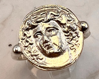 Medusa Sterling silver  Ring, Ancient Jewelry, Ring Medusa Ring, Signet Ring, Unisex Ring
