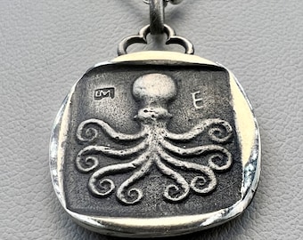 Octopus Eretria Pendant – Ancient Greek Coin Replica Sterling Silver Handmade Mythology Jewelry