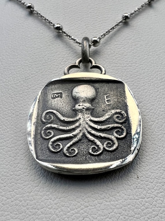 Octopus Eretria Ancient Greek Coin Copy Pendant Jewelry Handmade Silver -  Etsy