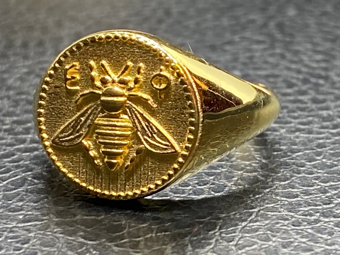 Ancient Greek Sacred Bee Goddess Medallion Coin Ring Bee Ring Etsy