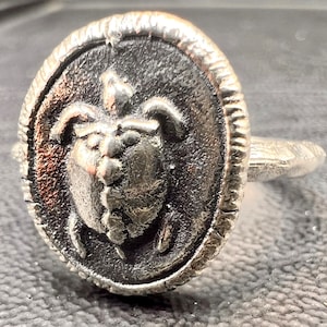 Ancient Turtle Coin jewelry Tortoise Ring Sterling Silver