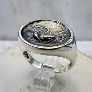 The geese Minoan Signet ring Sterling silver 925
