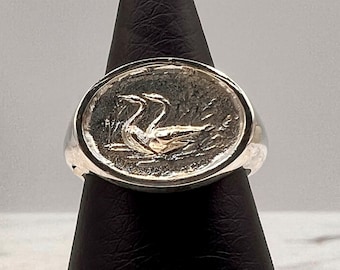 The geese Minoan Signet ring Sterling silver 925