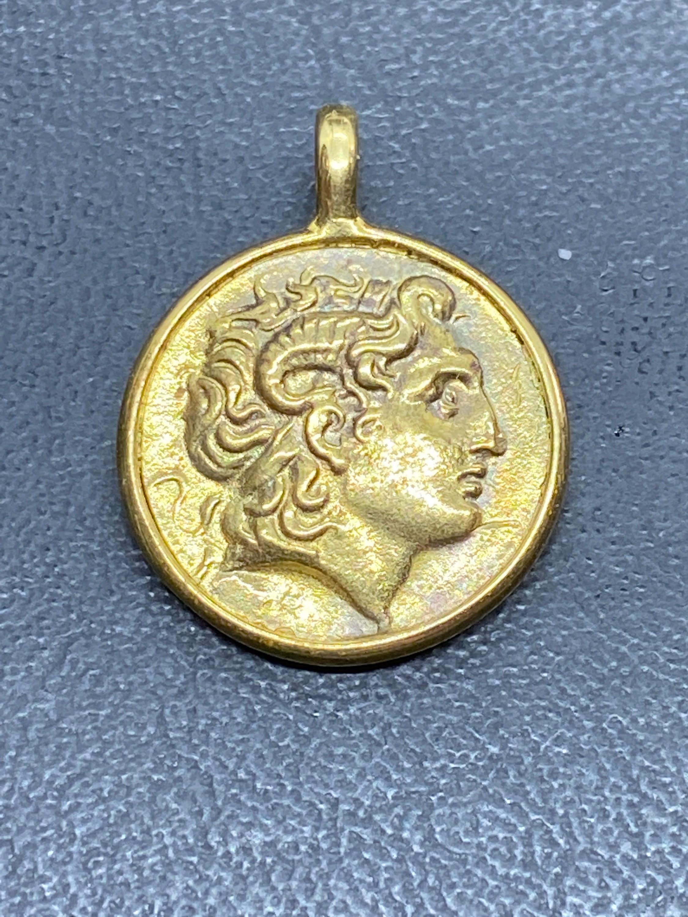 Oude Griekse Munt sieraden handgemaakt vergulde Grote Etsy