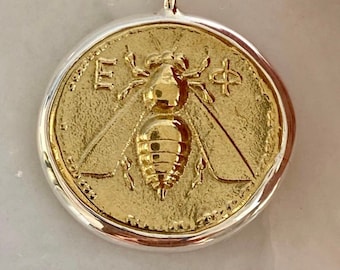 Goddess Artemis Ancient Bee Stag Greece Asia Ephesus Tetradrachm coin jewelry handmade