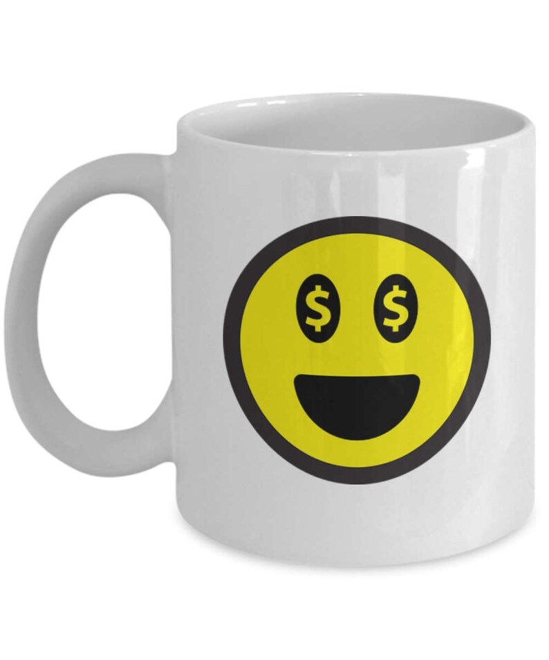 Money Emoji Coffee Mug Money Emoji Mug Happy Face Mug Etsy - 