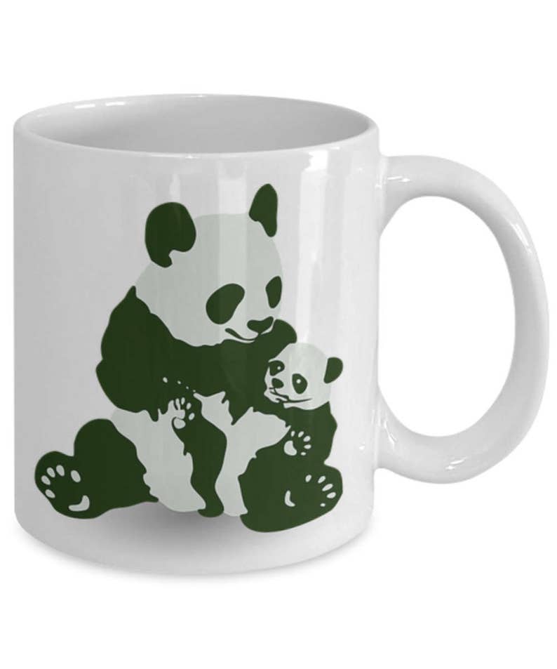 Panda Bears Mug Panda Bear Coffee Mug Cup With Panda Bears Etsy