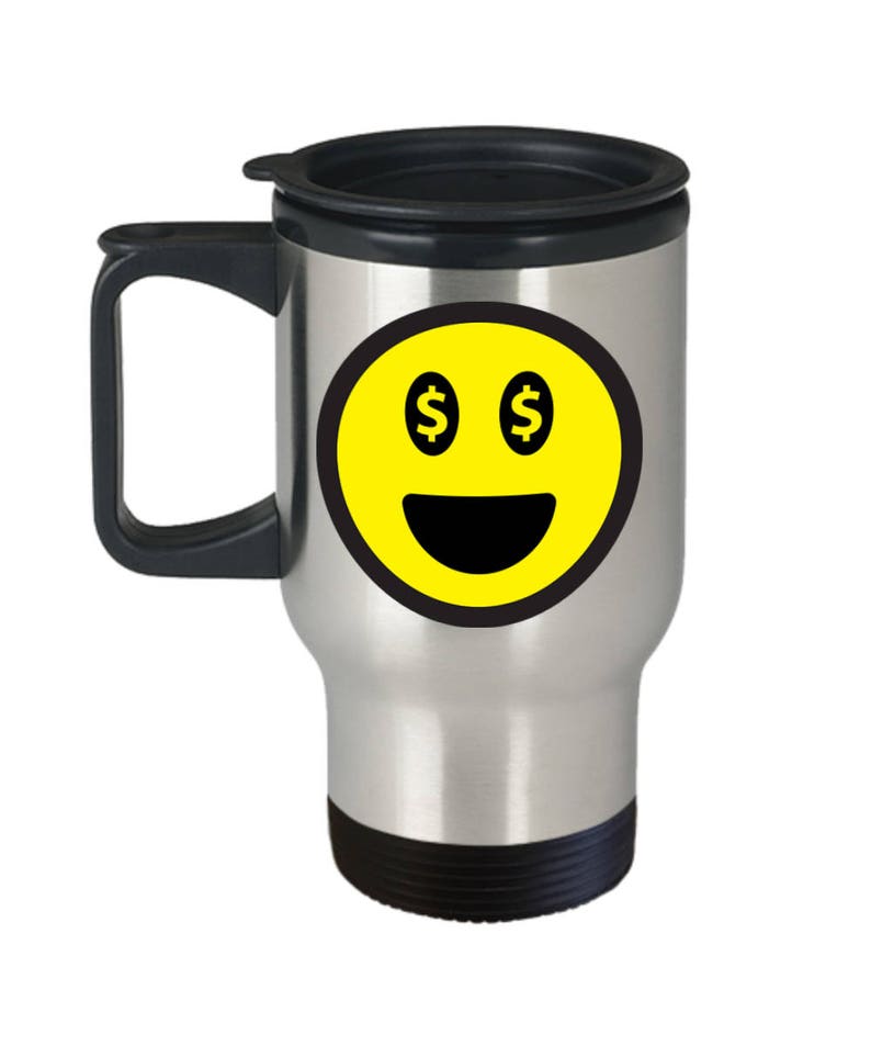 Money Emoji Travel Mug Money Travel Mug Travel Mug With Etsy - image 0