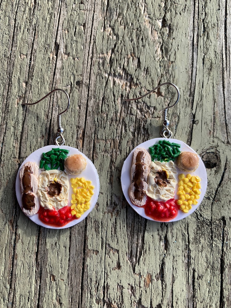 thanksgiving plate earrings