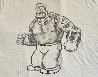 Bluto shirt-2XL-Popeye-tattooed sailor-bear-Brutus-tattoo-muscle man