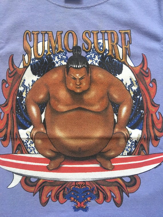 Sumo Surf shirt-surfer-sumo wrestling-fat-Japan-H… - image 2