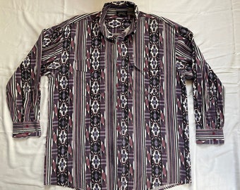 Vintage American Southwest Aztec button shirt by Western Signatures by Eds West