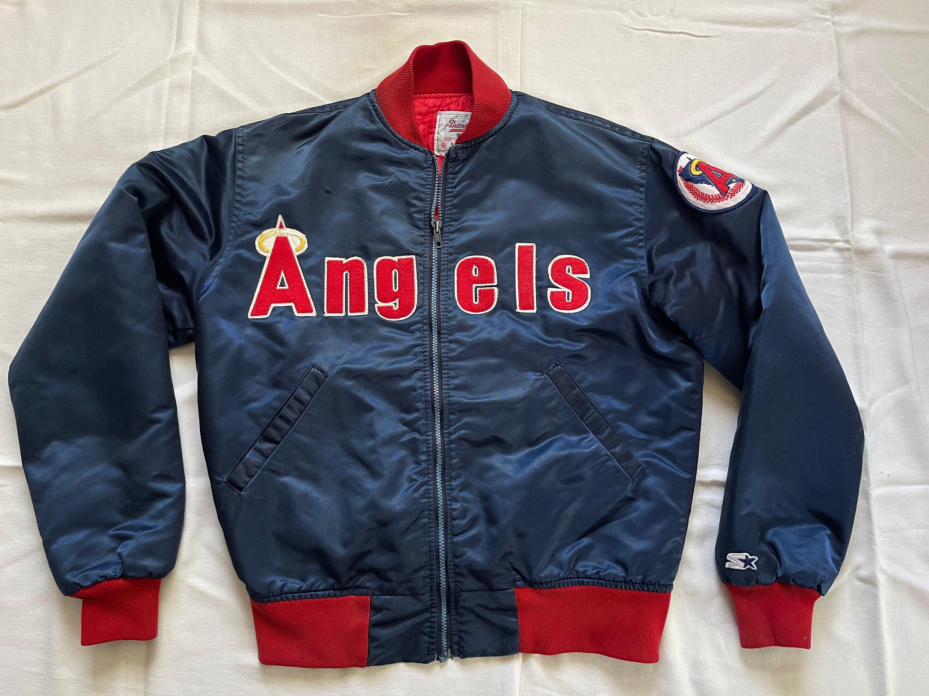 80s Los Angeles Angels Red Satin Jacket Men's XS 