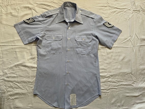 Vintage US Air Force blue uniform shirt-Medium-USAF