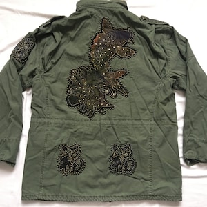 Vintage M-65 Army field jacket-Koi Fish-Vietnam war