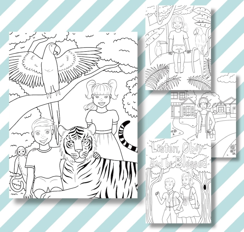 Download 4 Printable Coloring Pages Kids JW | Etsy