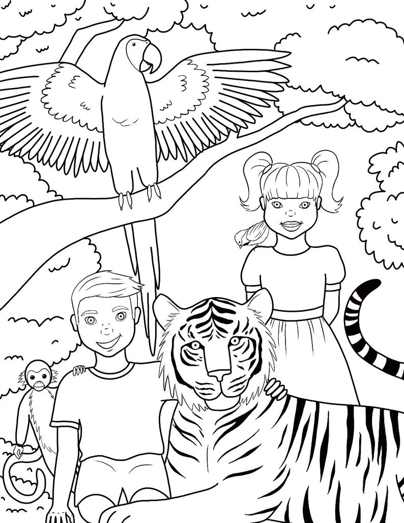 Download 4 Printable Coloring Pages Kids JW | Etsy