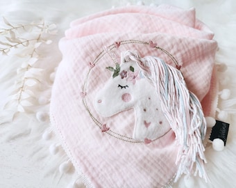 3-D embroidery file Boho - Unicorn in wreath 13x18