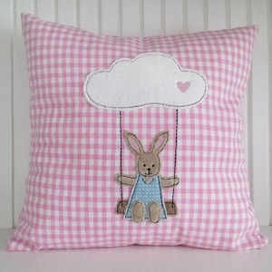 Embroidery file rabbit on cloud swing 13x18 Doodle image 1