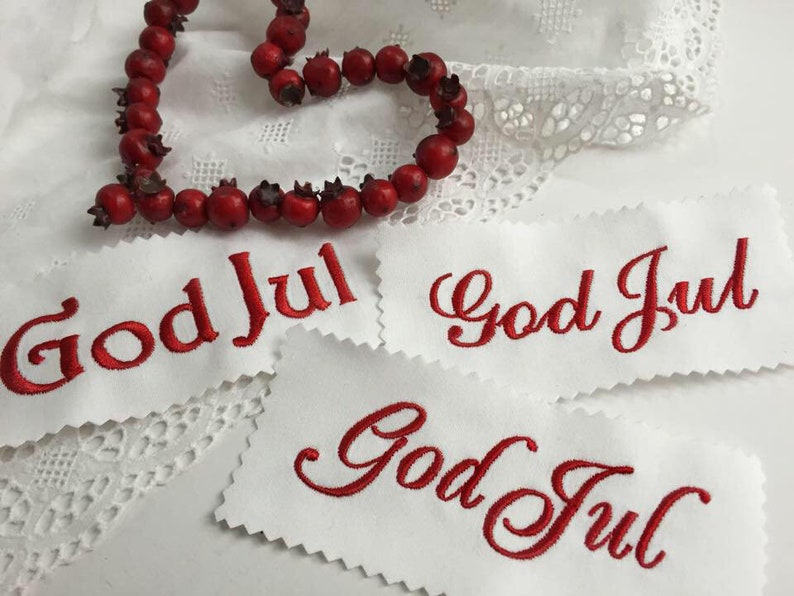 3x God Jul 10cm Schriftzüge für Weihnachten Bild 1