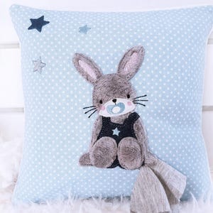 Embroidery file baby bunny with pacifier boy 13x18