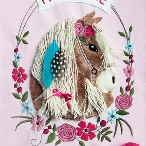 3-D embroidery file Boho - Pony Lulu 13x18 Doodle
