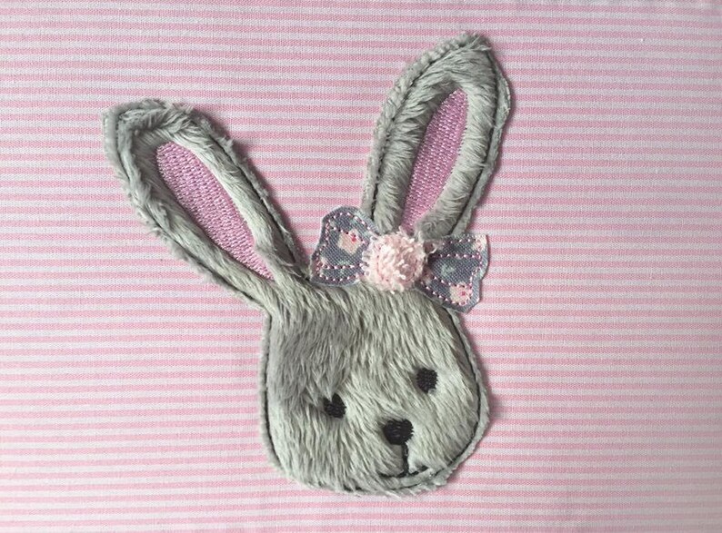 Embroidery file bunny girl & boy head 13x18 doodle image 2