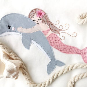Embroidery file Little Mermaid with Dolphin 13x18