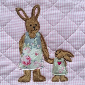 Embroidery file Mama rabbit with child 18x30 Doodle image 2