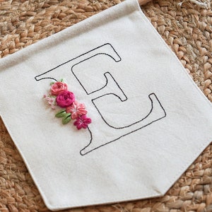 Large hand embroidery set: letters and numbers with flower tendrils image 3