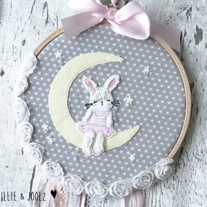 Embroidery file Bunny Girl on the Moon 10x10