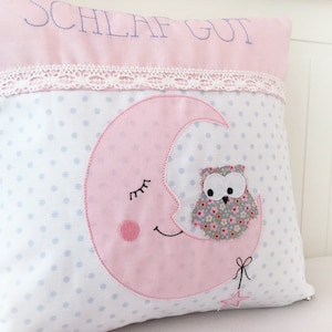 Embroidery file Moon Owl 13x18 Doodle Owl Moon