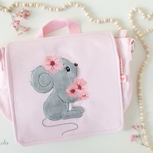 Embroidery file Little Mouse Clarie with Flowers 18x30