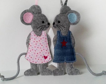 Embroidery file ITH mouse pendant 10x10 Doodle Mouse