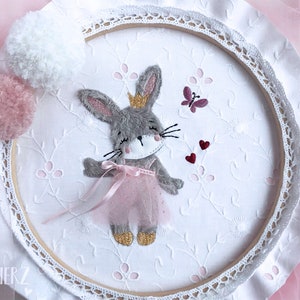 Embroidery file Little Bunny Princess 18x30 Bunny