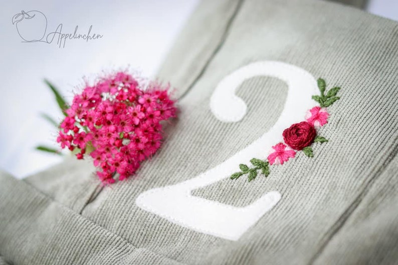 Large hand embroidery set: letters and numbers with flower tendrils image 4